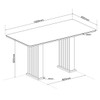 Mesa de Jantar 6 Lugares Retangular Tampo de Vidro/Mdf Munique Mel/Off White - Casa Giulia