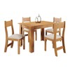 Conjunto Sala de Jantar 4 Lugares Retangular Tampo de Mdp Trend Mel/Linho Bronze - Casa Giulia