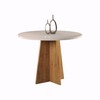 Mesa de Jantar Redonda 90x90 Fox com 4 Cadeiras Sol Mel/Blonde/Bege - Casa Giulia