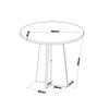 Mesa de Jantar Redonda 90x90 Fox com 4 Cadeiras Sol Mel/Blonde/Bege - Casa Giulia