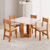 Connjunto Sala de Jantar 4 Lugares Quadrado Tampo de Mdf Light Mel/Blonde/Bege - Casa Giulia