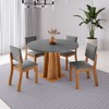 Conjunto Sala de Jantar 4 Lugares Redondo Tampo de Mdf Toquio Mel/Cinza - Casa Giulia