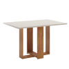 Mesa de Jantar Retangular Holy com 4 Cadeiras Sol Mel/Blonde/Cinza - Casa Giulia