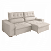 Sofá 4 Lugares 2,30m Retrátil e Reclinável com Pillow Top Jasper Veludo Bege - Casa Giulia