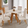 Conjunto Sala de Jantar 4 Lugares Quadrado Tampo de Mdf Marely Mel/Blonde/Bege - Casa Giulia