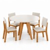 Conjunto Sala de Jantar 4 Lugares Redondo Tampo de Mdf Lyana Mel/Blonde/Bege - Casa Giulia