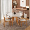 Conjunto Sala de Jantar 4 Lugares Redondo Tampo de Mdf Lyana Mel/Blonde/Bege - Casa Giulia