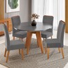 Conjunto Sala de Jantar 4 Lugares Redondo Tampo de Mdf Vinya Mel/Cinza - Casa Giulia