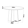 Mesa de Jantar Redonda Young com 6 Cadeiras Iza Mel/Bege/Vd Off White - Casa Giulia