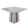 Mesa de Jantar Quadrada Sonhare com 8 Cadeiras Iza Off White/Mel/Bege/Vd Off White - Casa Giulia