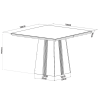 Mesa de Jantar Quadrada Sonhare com 8 Cadeiras Iza Off White/Mel/Bege/Vd Off White - Casa Giulia