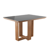 Mesa de Jantar Retangular Ligia com 4 Cadeiras Iza Mel/Cinza/Vd Grafite - Casa Giulia