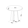 Mesa de Jantar Redonda Keti com 4 Cadeiras Iza Mel/Cinza/ Vd Grafite - Casa Giulia