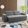 Estofado 3 Lugares Jersey Retratil e Reclinavel Cinza - Casa Giulia