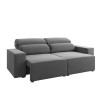 Estofado 3 Lugares Jersey Retratil e Reclinavel Cinza - Casa Giulia