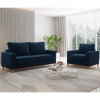 Conjunto Estofado Living 3 Lugares e 1 Poltrona Napoles Azul - Casa Giulia
