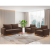 Conjunto Estofado Living e 2 Poltronas Napoles Marrom - Casa Giulia