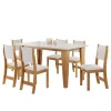 Mesa de Jantar Retangular Valduga com 6 Cadeiras Sol Mel/Blonde/Marfim - Casa Giulia
