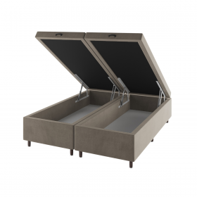 Base Box Bau King Size Cairo (43x193x203cm) Perola - Casa Giulia