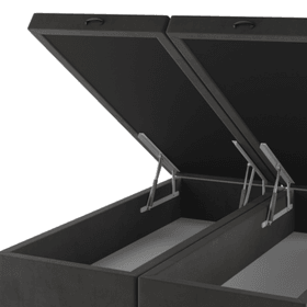 Base Box Bau Queen Size Cairo (43x158x198cm) Grafite - Casa Giulia