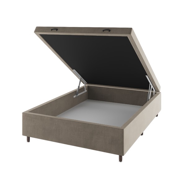 Base Box Bau Casal Cairo (43x138x188cm) Perola - Casa Giulia