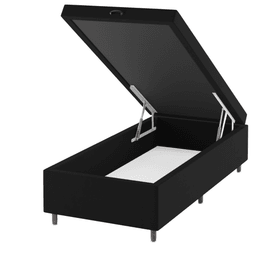 Base Box Bau Solteiro Cairo (43x88x188cm) Preto - Casa Giulia