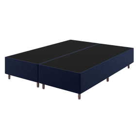 Base Box Queen Size Class (38x158x198cm) Veludo Azul - Casa Giulia