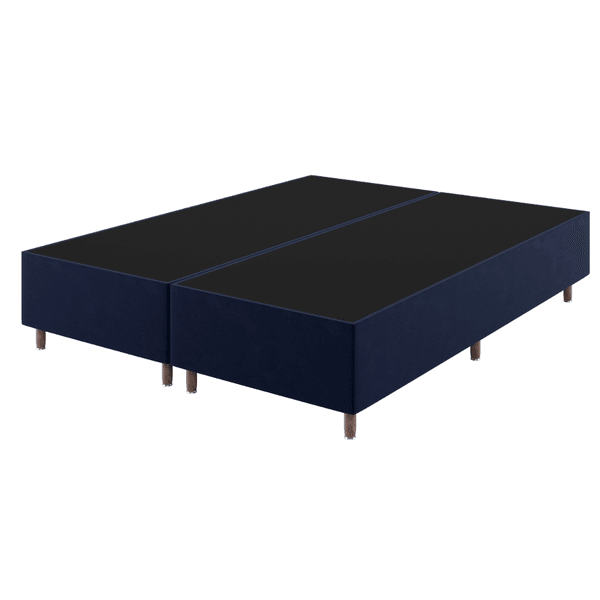 Base Box Queen Size Class (38x158x198cm) Veludo Azul - Casa Giulia
