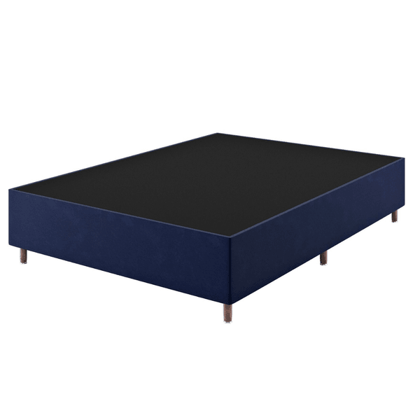 Base Box Casal Class (38x138x188cm) Veludo Azul - Casa Giulia