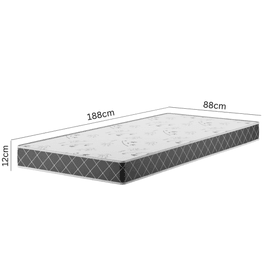Colchão Espuma D20 Solteiro 12cm 1,88m 88cm Double Face Fusion Xadrez Preto - Casa Giulia