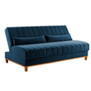 Sofa Cama Veneza 1,80 Reclinável 3 Lugares Veludo Azul - Casa Giulia