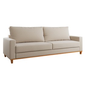 Estofado Living 4 Lugares Columbia 2,2m Linho Bronze - Casa Giulia