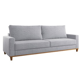 Estofado Living 4 Lugares Columbia 2,2m Linho Inox - Casa Giulia