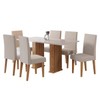 Conjunto Sala de Jantar Lucerna Mesa 160x80cm Tampo sem Vidro com 6 Cadeiras Venus Mel/Blonde/Pastel- Casa Giulia