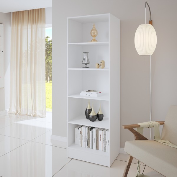 Livreiro Chokito 5 Prateleiras Branco - Casa Giulia