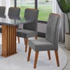 Kit com 2 Cadeiras Dora Pés em Madeira Maciça Cinza - Casa Giulia
