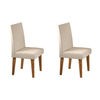 Kit com 2 Cadeiras Madrid Pés em Mdf Mel/Bege - Casa Giulia