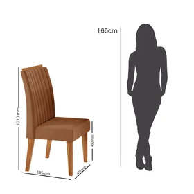 Kit com 2 Cadeiras Malibu Pés em Mdf Mel/Terracota - Casa Giulia