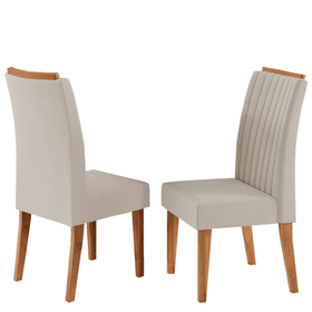 Kit com 2 Cadeiras Malibu Pés em Mdf Mel/Bege - Casa Giulia