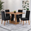 Conjunto Sala de Jantar Serenata Mesa 120x80cm e 4 Cadeiras Iza Mel/Preto - Casa Giulia