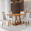 Conjunto Sala de Jantar Serenata Mesa 120x80cm e 4 Cadeiras Iza Mel/Bege - Casa Giulia