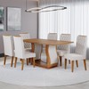 Conjunto Sala de Jantar Serenata Mesa 160x80cm e 6 Cadeiras Iza Mel/Bege - Casa Giulia