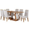 Conjunto Sala de Jantar Serenata Mesa 160x80cm e 6 Cadeiras Iza Mel/Bege - Casa Giulia
