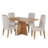 Conjunto Sala de Jantar Talento Mesa 120x80cm e 4 Cadeiras Iza Mel/Bege - Casa Giulia