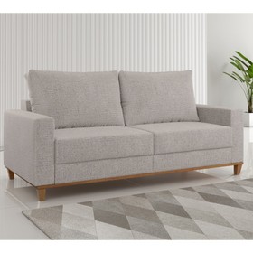 Estofado Living 3 Lugares 1,80m Gael Linhao Giz - Casa Giulia