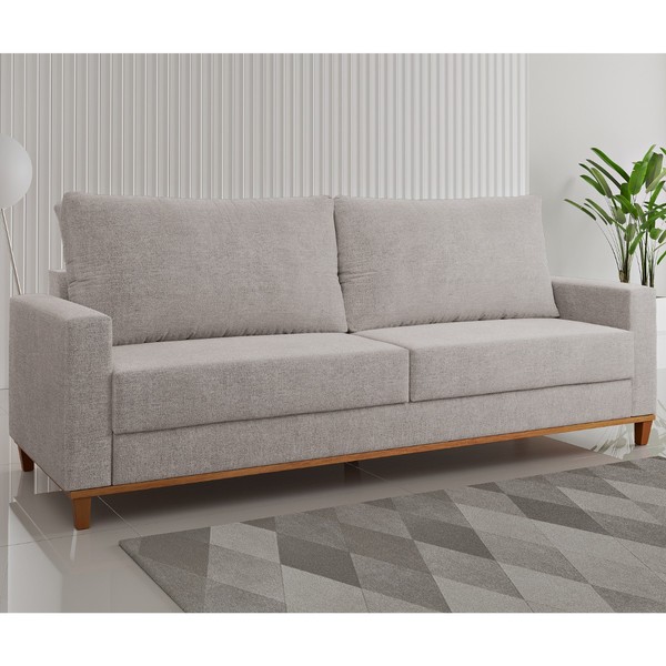 Estofado Living 4 Lugares 2,2m Columbia Linhão Giz - Casa Giulia