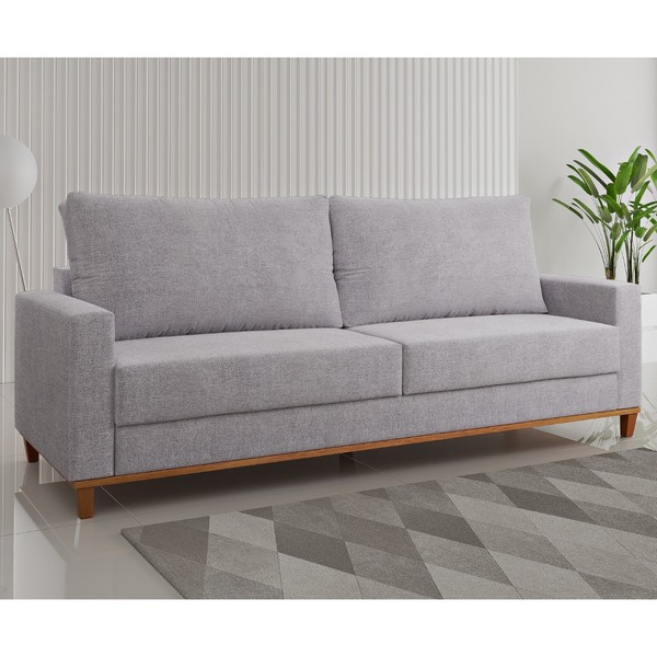 Estofado Living 4 Lugares 2,2m Columbia Linhão Juta - Casa Giulia