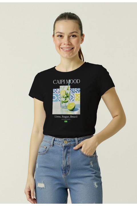 Camiseta Baby Look - Preto