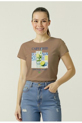 Camiseta Baby Look - Mocha Mousse