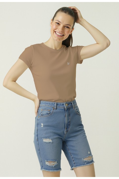 Camiseta Baby Look - Mocha Mousse